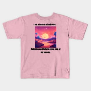 I am a beacon of self-love, radiating positivity in every step of my journey Kids T-Shirt